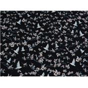 Tissu Satin Touché Cupro Imprimé Japonisant