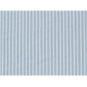 Tissu Seersucker Coton Léger Rayé Bleu Ciel / Blanc