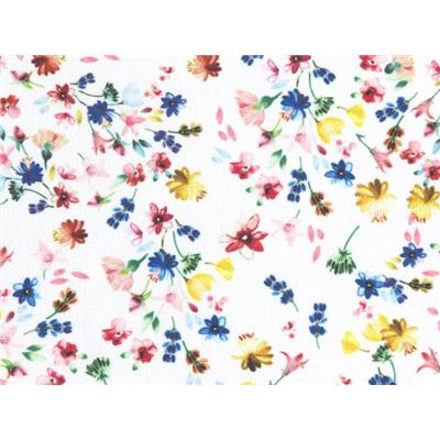 Tissu Crepe Fleurettes Aquarelles