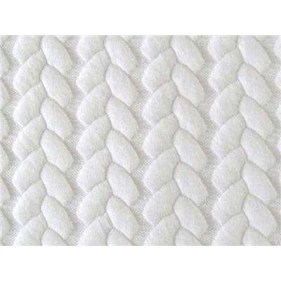 Tissu Jersey Matelassé Motif Nattes Blanc