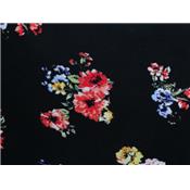 Coupon Jersey Viscose / Elasthanne Imprimé Bouquets de Fleurs 100 cm x 180 cm