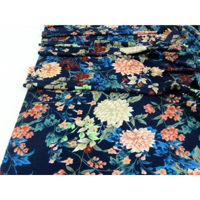 Tissu Jersey Viscose / Elasthanne Dahlia Marine