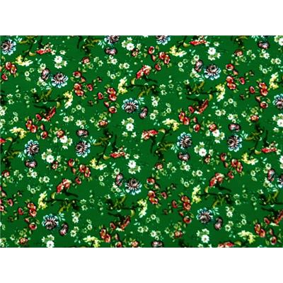 Tissu Jersey Viscose / Elasthanne Floral Vert Gazon