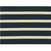 Tissu Maille Coton / Modal Rayé Marine / Ecru