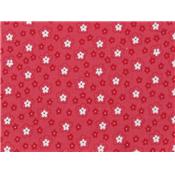 Tissu Popeline Petites Fleurs Corail