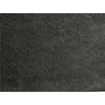 Tissu Simili Cuir Noir Gaufrés Motifs Fleurs