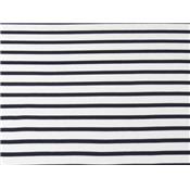 Tissu Jersey Viscose / Elasthanne Rayé Blanc Cassé / Marine