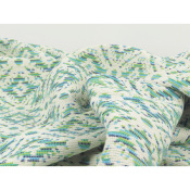 Tissu Tweed Jacquard Aztèque Bleu Vert