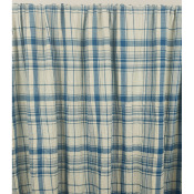 Tissu Crepe de Coton Gauffré et Smocké Carreaux Ecru / Bleu & Lurex