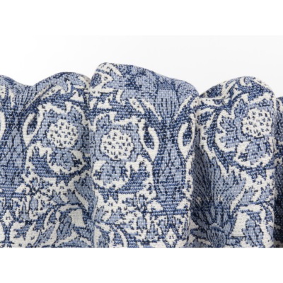 Tissu Jacquard Fleuri Bleu Ciel