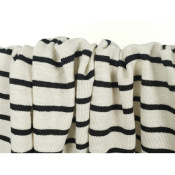 Tissu Maille Jersey 100 % Lin Rayé Ecru / Noir