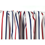 Coupon Popeline 100 % Coton Rayé Blanc / Bleu / Rouge 80 cm x 160 cm