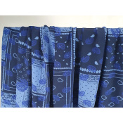 Tissu Crepe de Chine 100 % Soie Bandana Bleu