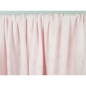 Tissu Maille Cote 2x2 Ajourée Noeuds Rose