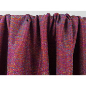 Tissu Maille Scuba Lurex Effet Rayé Fuchsia