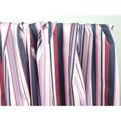 Tissu Popeline Coton Rayure Imprimé Rose / Mauve