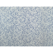 Tissu Popeline Fleurs Gris / Bleu
