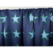 Tissu Satin de Soie STARS Marine / Vert