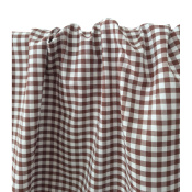 Tissu Sergé Léger Vichy 100 % Coton Choco / Blanc