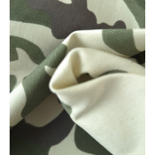 Tissu Sergé Stretch Camouflage Beige