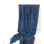 Tissu Popeline 100 % Viscose Blue Foliage Dream