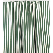 Tissu Toile 100 % Lin Rayure Ecru / Vert Bouteille