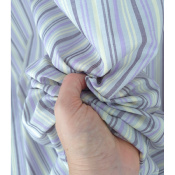 Tissu Voile de Coton Rayures Butter Yellow & Parme