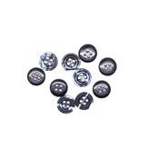 Boutons Ronds Effet Marbré Bleu 11 mm