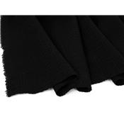 Coupon Crepe Froissé Laine / Viscose Noir 40 cm x 140 cm