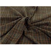 Coupon Lainage Léger Tartan Choco 60 cm x 150 cm