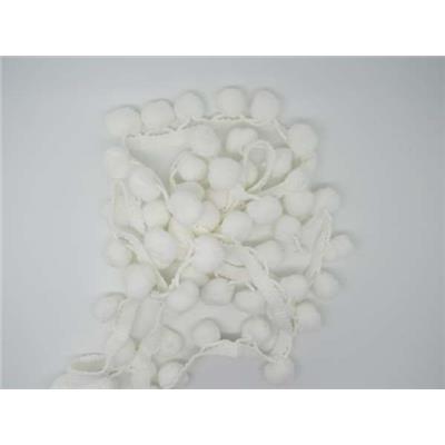 Ruban Galon Pompon 25 mm Blanc