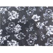 Tissu Denim Noir Imprimés Fleurs