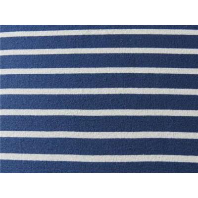 Tissu Jersey Cote 1x1 Rayé Bleu / Blanc