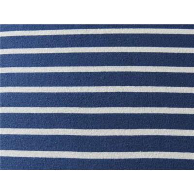 Tissu Jersey Cote 1x1 Rayé Bleu / Blanc