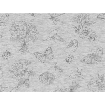 Tissu Jersey Coton / Polyester Imprimé Animaux, Fleurs et Fruits