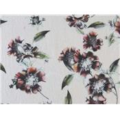 Tissu Jersey Effet Lin Imprim Fleurs