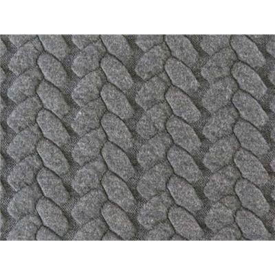 Tissu Jersey Matelassé Motif Nattes Gris