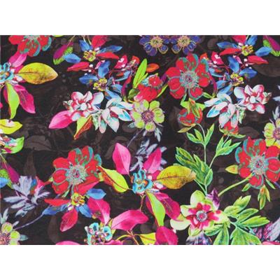 Tissu Jersey Viscose / Elasthanne Imprimé Tropical