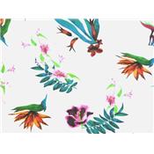 Tissu Jersey Viscose Imprimé Fleurs Tropicales