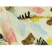 Tissu Jersey Coton Feuillage Tropical