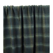 Tissu Lainage 100 % Laine HULL Carreaux Marine / Vert Bouteille