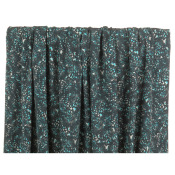 Tissu Crepe Viscose Abstrait Ecru / Turquoise