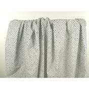 Tissu Popeline Fleurs Ecru / Gris