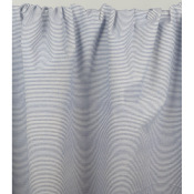 Tissu Sergé 100 % Coton Rayures Irrégulières Ecru / Bleu