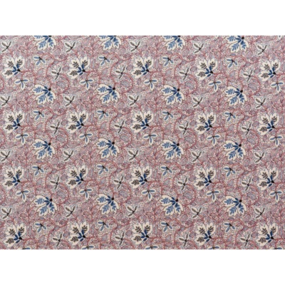 Tissu Crepe Viscose Fleurs Ethniques Bleu