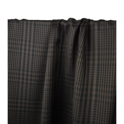 Tissu Doublure 100 % Viscose Carreaux Choco / Noir