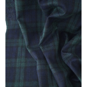 Tissu Lainage Léger 100 % Laine TARTAN Marine / Vert