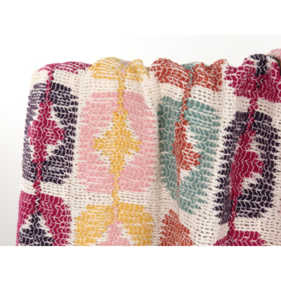 Tissu Maille Crochet 100 % Coton Patchwork Violet