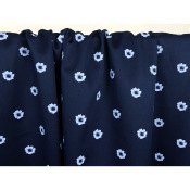 Tissu Popeline Coton Marguerites Bleu