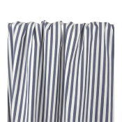 Tissu Popeline Satinée Rayé Marine / Blanc